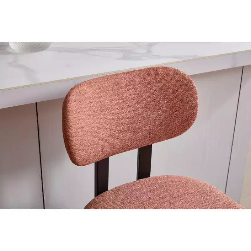 Lot de 2 chaises de salle à manger Okak de style Mid-Century, chaises de salle à manger rembourrées en boucle, chaises d'appoint de cuisine avec pieds en métal noir
