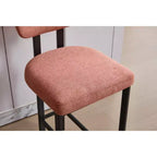 Lot de 2 chaises de salle à manger Okak de style Mid-Century, chaises de salle à manger rembourrées en boucle, chaises d'appoint de cuisine avec pieds en métal noir