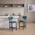 Lot de 2 chaises de salle à manger Okak de style Mid-Century, chaises de salle à manger rembourrées en boucle, chaises d'appoint de cuisine avec pieds en métal noir