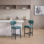Lot de 2 chaises de salle à manger Okak de style Mid-Century, chaises de salle à manger rembourrées en boucle, chaises d'appoint de cuisine avec pieds en métal noir