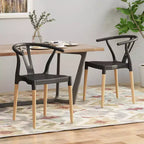 Okak Lot de 2 chaises de salle à manger modernes, chaises de salle à manger en tissu, chaises d'appoint de cuisine rembourrées avec dossier incurvé et cadre en métal