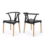 Okak Lot de 2 chaises de salle à manger modernes, chaises de salle à manger en tissu, chaises d'appoint de cuisine rembourrées avec dossier incurvé et cadre en métal