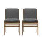 Okak Lot de 2 chaises de salle à manger modernes, chaises de salle à manger en tissu, chaises d'appoint de cuisine rembourrées avec dossier incurvé et cadre en métal
