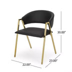 Okak Lot de 2 chaises de salle à manger modernes, chaises de salle à manger en tissu, chaises d'appoint de cuisine rembourrées avec dossier incurvé et cadre en métal