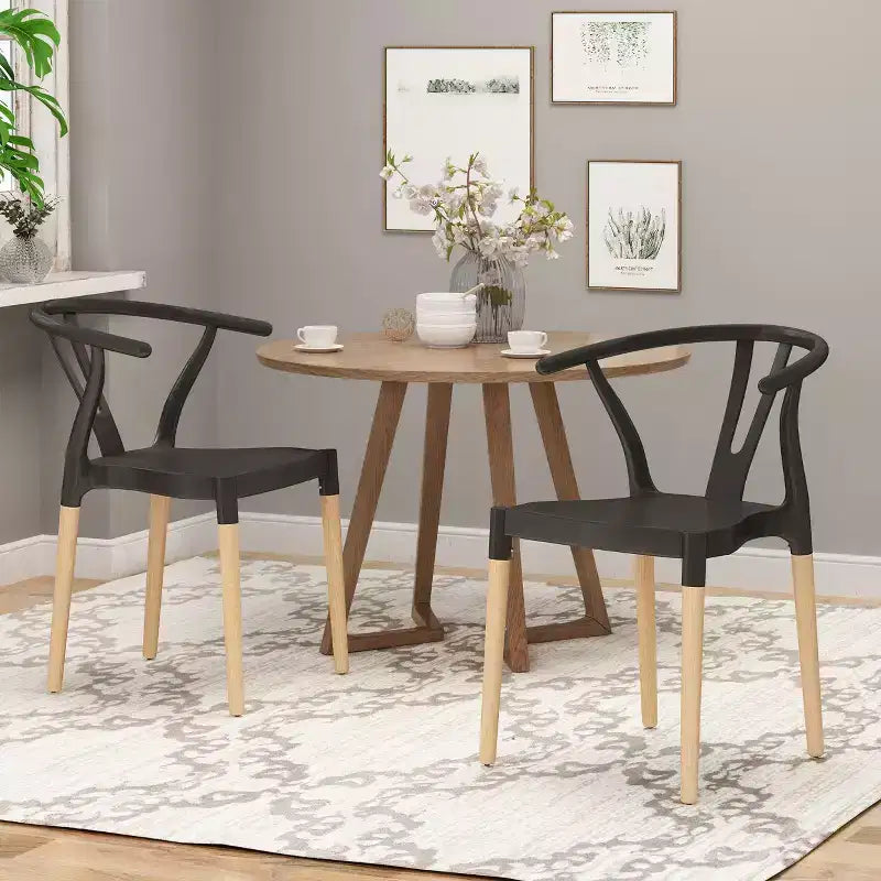 Okak Lot de 2 chaises de salle à manger modernes, chaises de salle à manger en tissu, chaises d'appoint de cuisine rembourrées avec dossier incurvé et cadre en métal