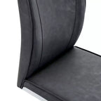 Okak Chaises de salle à manger de luxe Arch, lot de 2, chaises d'appoint confortables en similicuir haute résilience avec pieds en métal argenté pour bureau ou chambre à coucher