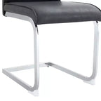 Okak Chaises de salle à manger de luxe Arch, lot de 2, chaises d'appoint confortables en similicuir haute résilience avec pieds en métal argenté pour bureau ou chambre à coucher