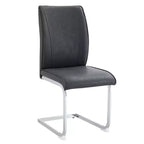 Okak Chaises de salle à manger de luxe Arch, lot de 2, chaises d'appoint confortables en similicuir haute résilience avec pieds en métal argenté pour bureau ou chambre à coucher