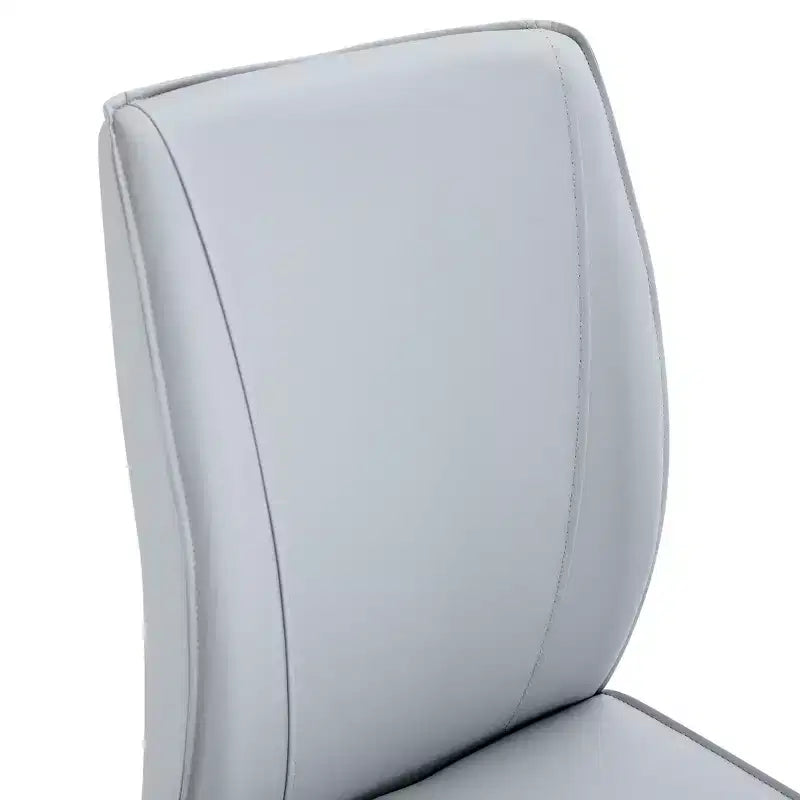 Okak Chaises de salle à manger de luxe Arch, lot de 2, chaises d'appoint confortables en similicuir haute résilience avec pieds en métal argenté pour bureau ou chambre à coucher
