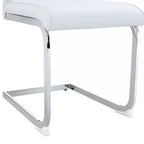 Okak Chaises de salle à manger de luxe Arch, lot de 2, chaises d'appoint confortables en similicuir haute résilience avec pieds en métal argenté pour bureau ou chambre à coucher