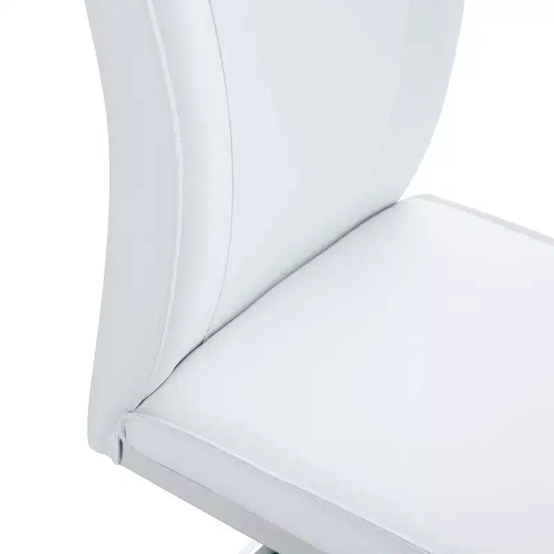 Okak Chaises de salle à manger de luxe Arch, lot de 2, chaises d'appoint confortables en similicuir haute résilience avec pieds en métal argenté pour bureau ou chambre à coucher