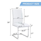 Okak Chaises de salle à manger de luxe Arch, lot de 2, chaises d'appoint confortables en similicuir haute résilience avec pieds en métal argenté pour bureau ou chambre à coucher