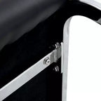 Okak Chaises de salle à manger de luxe Arch, lot de 2, chaises d'appoint confortables en similicuir haute résilience avec pieds en métal argenté pour bureau ou chambre à coucher