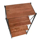 Storied Home Saratoga Étagère ouverte à 4 tablettes en bois massif et métal, finition noyer chaleureux