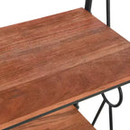 Storied Home Saratoga Étagère ouverte à 4 tablettes en bois massif et métal, finition noyer chaleureux