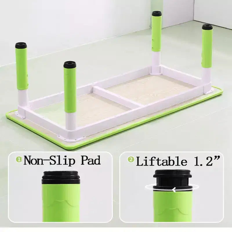 Table et chaises pour enfants 7 pièces, ensemble table et chaises pour tout-petits réglable en hauteur pour les 2-10 ans avec plateau de table à graffiti, pieds antidérapants pour salle de classe/garderie