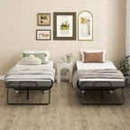 Lit pliant HOMCOM, lit d'appoint avec matelas, lit d'invité pliable et portable avec cadre métallique robuste et roulettes, blanc