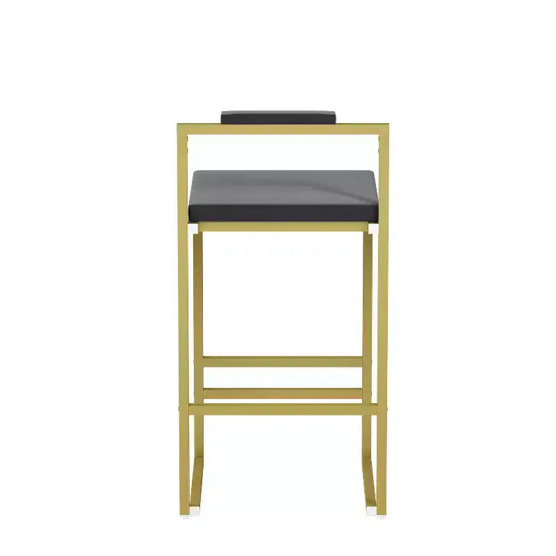 MAYEERTY Lot de 2 Tabourets de Bar Hauteur Comptoir avec Dossier Repose-pieds Velours Rembourré pour Îlot de Cuisine Or Gris
