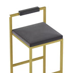 MAYEERTY Lot de 2 Tabourets de Bar Hauteur Comptoir avec Dossier Repose-pieds Velours Rembourré pour Îlot de Cuisine Or Gris