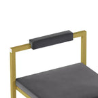 MAYEERTY Lot de 2 Tabourets de Bar Hauteur Comptoir avec Dossier Repose-pieds Velours Rembourré pour Îlot de Cuisine Or Gris