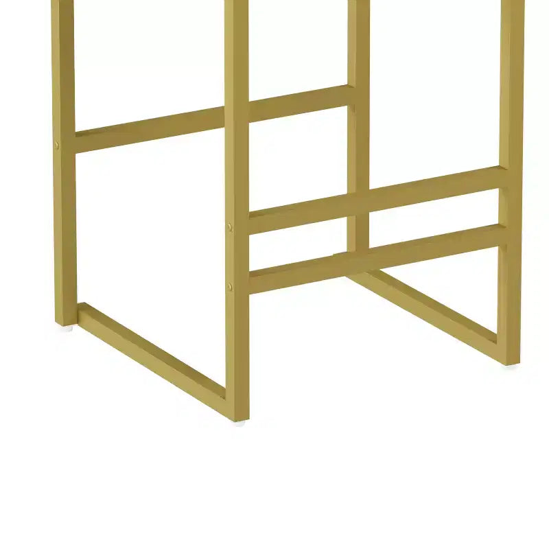 MAYEERTY Lot de 2 Tabourets de Bar Hauteur Comptoir avec Dossier Repose-pieds Velours Rembourré pour Îlot de Cuisine Or Gris