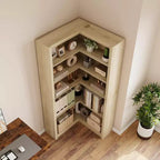 Bibliothèque haute GUSTOWAVE de 180 cm, étagère industrielle à 6 niveaux avec cadre métallique robuste, étagères de rangement de style ferme