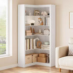 Bibliothèque haute GUSTOWAVE de 180 cm, étagère industrielle à 6 niveaux avec cadre métallique robuste, étagères de rangement de style ferme