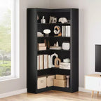 Bibliothèque haute GUSTOWAVE de 180 cm, étagère industrielle à 6 niveaux avec cadre métallique robuste, étagères de rangement de style ferme