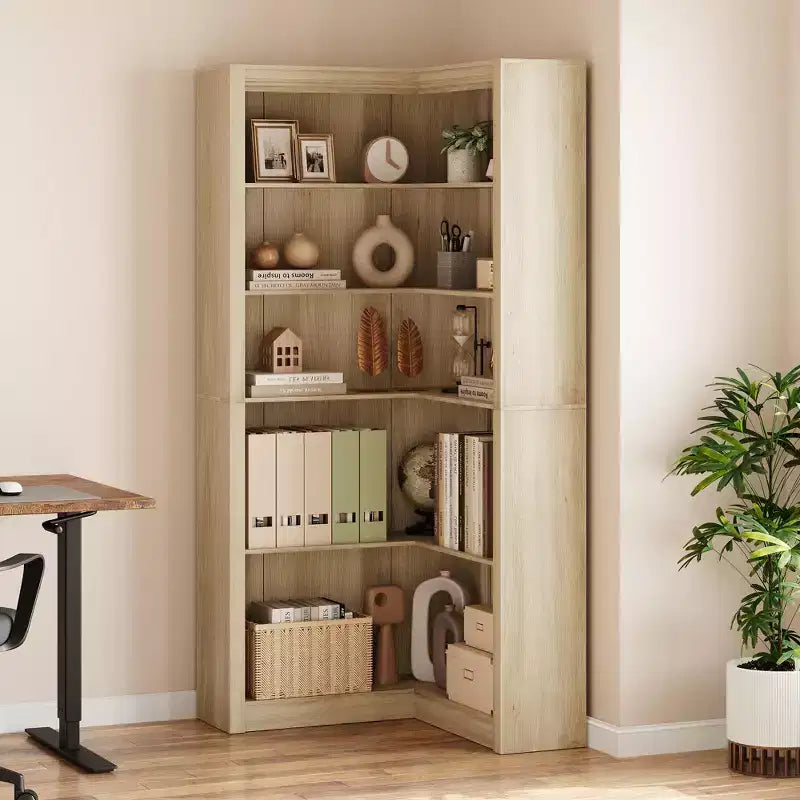 Bibliothèque haute GUSTOWAVE de 180 cm, étagère industrielle à 6 niveaux avec cadre métallique robuste, étagères de rangement de style ferme