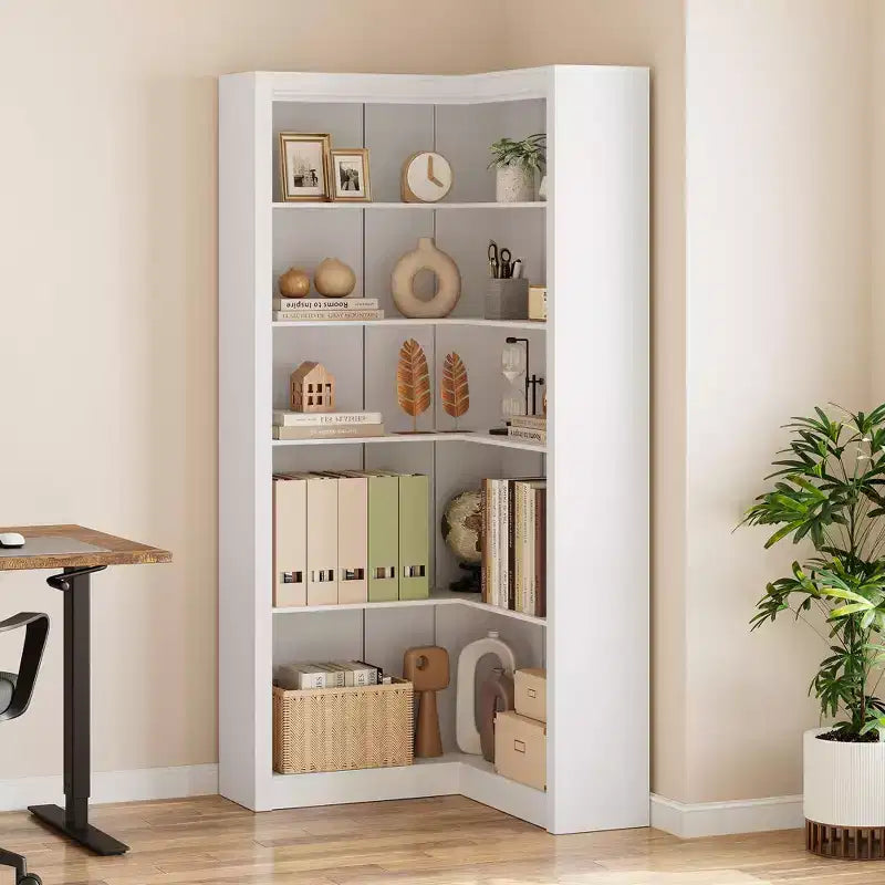 Bibliothèque haute GUSTOWAVE de 180 cm, étagère industrielle à 6 niveaux avec cadre métallique robuste, étagères de rangement de style ferme