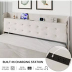 Lit double avec 4 tiroirs de rangement, cadre de lit plateforme rembourré en velours, support à lattes en bois, pas besoin de sommier, supporte 450 kg, beige