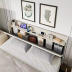 Lit double avec 4 tiroirs de rangement, cadre de lit plateforme rembourré en velours, support à lattes en bois, pas besoin de sommier, supporte 450 kg, beige