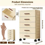 Meuble de rangement à 5 tiroirs en plastique sur roulettes, Commode haute, Tiroirs de rangement coulissants pour Chambre, Salon, Entrée, Couloir