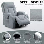 Fauteuil inclinable releveur CLIHOME, supporte jusqu'à 158 kg, mécanisme de mouvement robuste avec massage par vibration en 8 points et chauffage lombaire