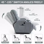 Fauteuil inclinable releveur CLIHOME, supporte jusqu'à 158 kg, mécanisme de mouvement robuste avec massage par vibration en 8 points et chauffage lombaire