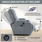Fauteuil inclinable releveur CLIHOME, supporte jusqu'à 158 kg, mécanisme de mouvement robuste avec massage par vibration en 8 points et chauffage lombaire