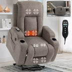 Fauteuil inclinable releveur CLIHOME, supporte jusqu'à 158 kg, mécanisme de mouvement robuste avec massage par vibration en 8 points et chauffage lombaire