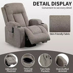 Fauteuil inclinable releveur CLIHOME, supporte jusqu'à 158 kg, mécanisme de mouvement robuste avec massage par vibration en 8 points et chauffage lombaire