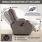 Fauteuil inclinable releveur CLIHOME, supporte jusqu'à 158 kg, mécanisme de mouvement robuste avec massage par vibration en 8 points et chauffage lombaire