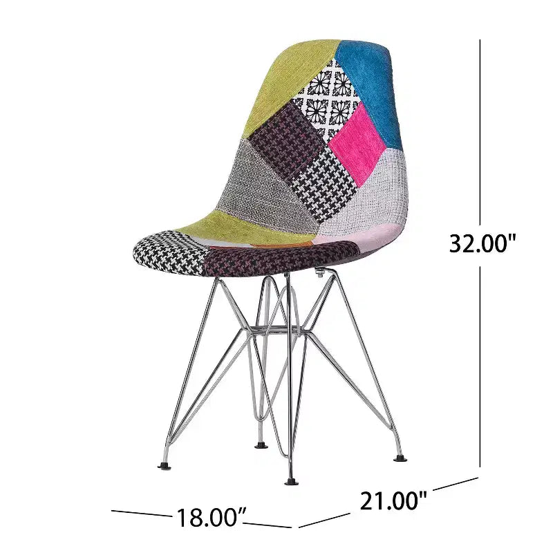 Christopher Knight Home Filmore - Lot de 2 fauteuils d'appoint en tissu patchwork style bohème avec pieds chromés