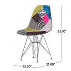 Christopher Knight Home Filmore - Lot de 2 fauteuils d'appoint en tissu patchwork style bohème avec pieds chromés