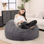 MAYEERTY Pouf géant 120cm rempli de mousse, Housse douce et amovible, Confortable pour adultes, enfants, salon, chambre, dortoir