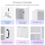 Meuble de salle de bain autoportant, panier à linge inclinable, espaces de rangement multiples, étagère ouverte, étagère réglable