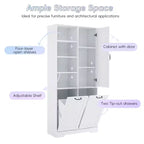 Meuble de salle de bain autoportant, panier à linge inclinable, espaces de rangement multiples, étagère ouverte, étagère réglable