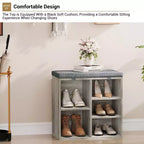 Banc de rangement pour chaussures avec coussin, meuble à chaussures avec 20 casiers, banc de rangement avec 3 étagères réglables pour salon et couloir