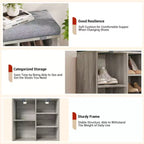 Banc de rangement pour chaussures avec coussin, meuble à chaussures avec 20 casiers, banc de rangement avec 3 étagères réglables pour salon et couloir