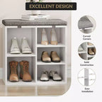 Banc de rangement pour chaussures avec coussin, meuble à chaussures avec 20 casiers, banc de rangement avec 3 étagères réglables pour salon et couloir