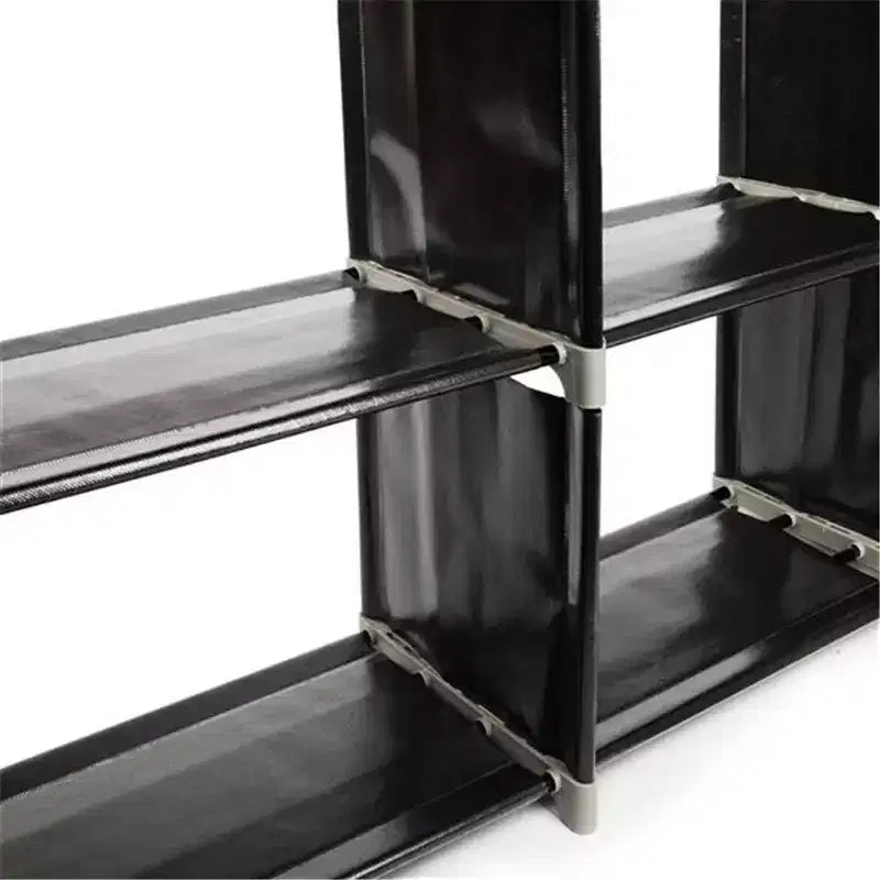 Étagère de rangement 3 niveaux 9 cubes en acier, organisateur d'escalier DIY pour salle de bain, cuisine, bureau (Noir)