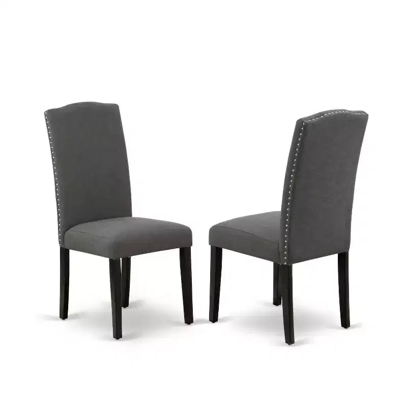 Ensemble de salle à manger HomeStock rond à rallonges avec 4 chaises Parson noir