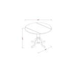 HomeStock Ensemble de meubles de salle à manger 5 pièces comprenant une table de cuisine ronde avec rallonge et 4 chaises de salle à manger, 107x107 cm